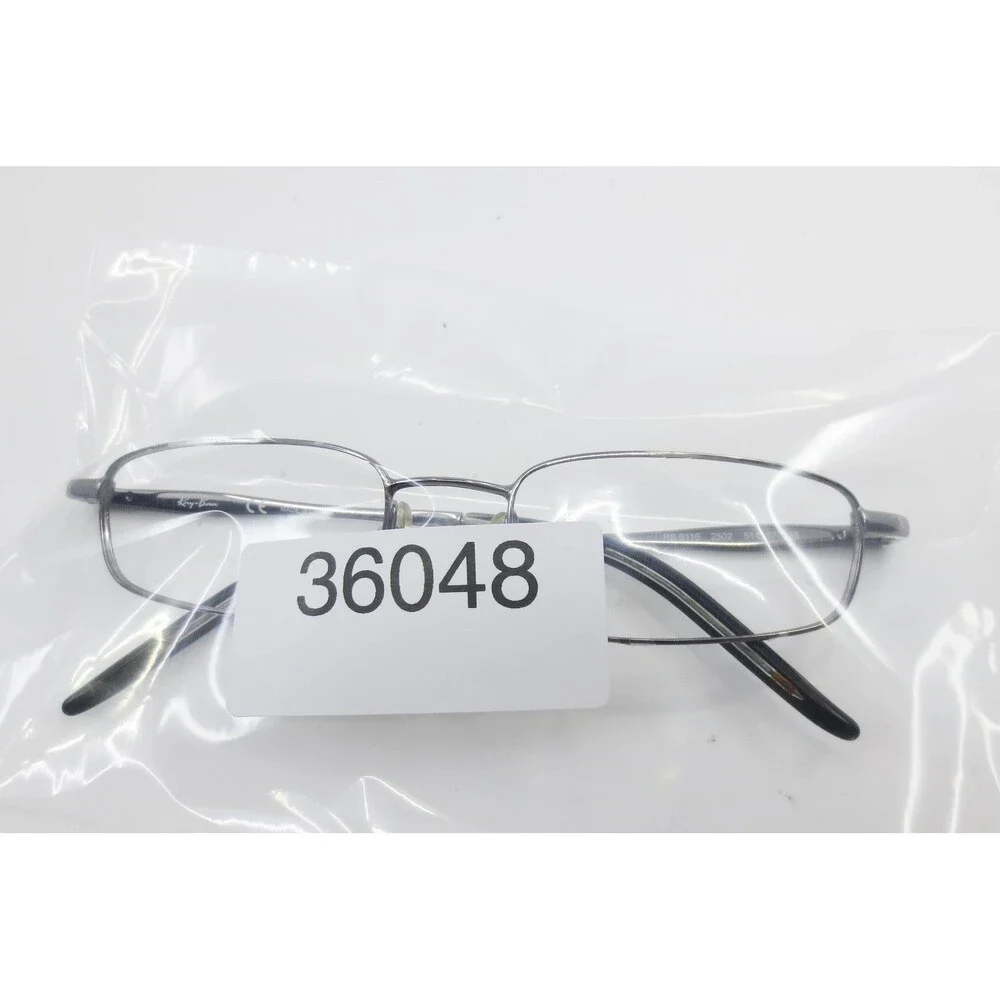 Ray-Ban RB 6116 2502 Gunmetal Rectangular Metal Eyeglasses Frames 51-17-135